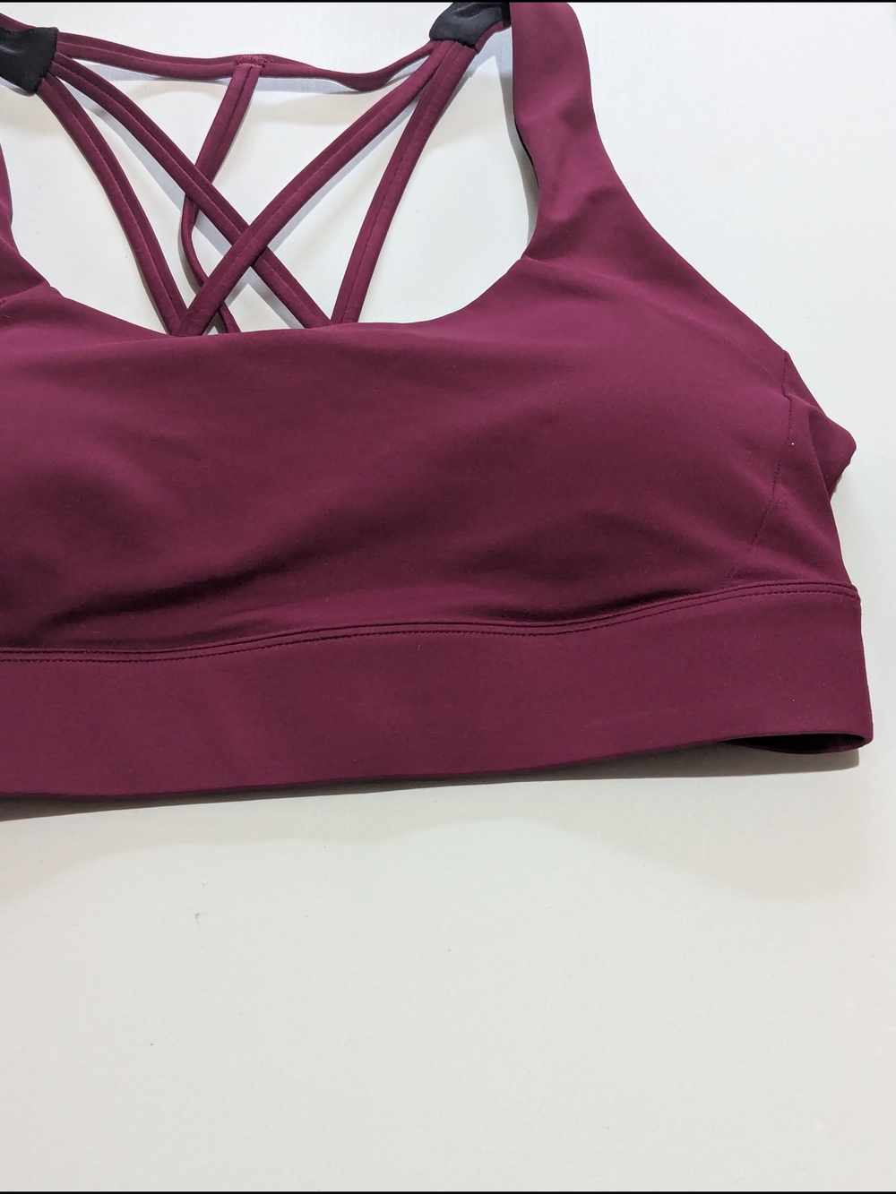Zyia Active Burgundy Strappy Sports Bra Size L Padded Yoga Gym Athleisure - Picture 4 of 10